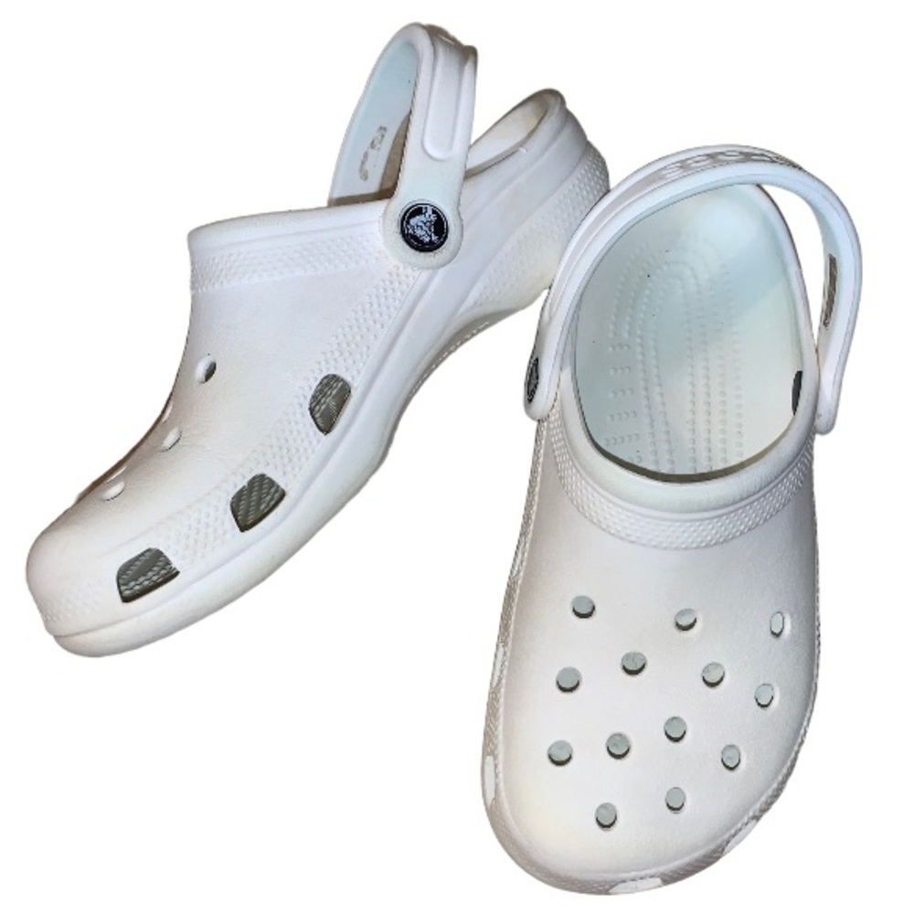 CROCS WHITE  sandals men’s size 5 women’s size 7